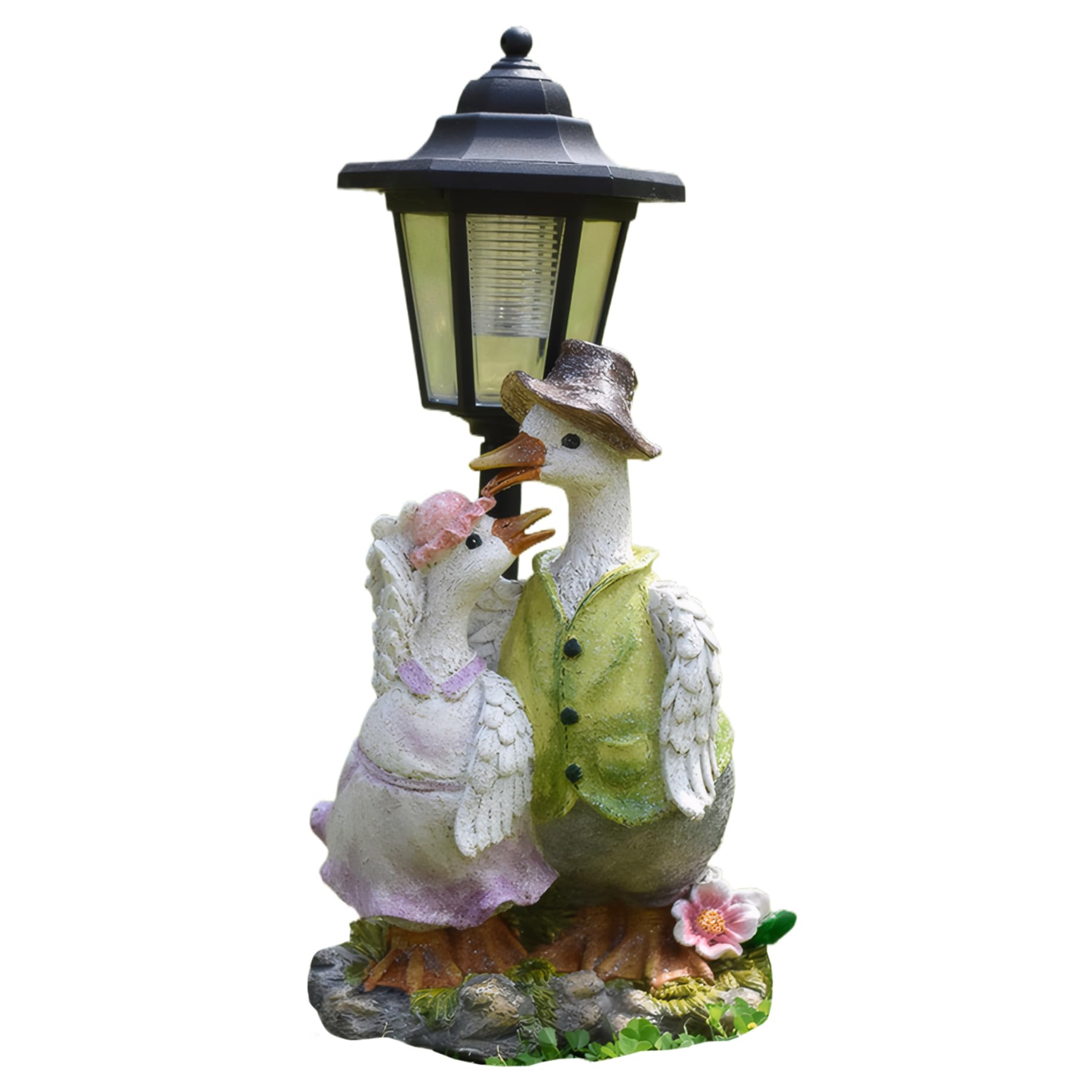 Uanqfegy Style1 Solar Garden Duck Statue, Weatherproof Resin Animal Lawn Ornament, Solar Powered Outdoor Decor For Patio Yard