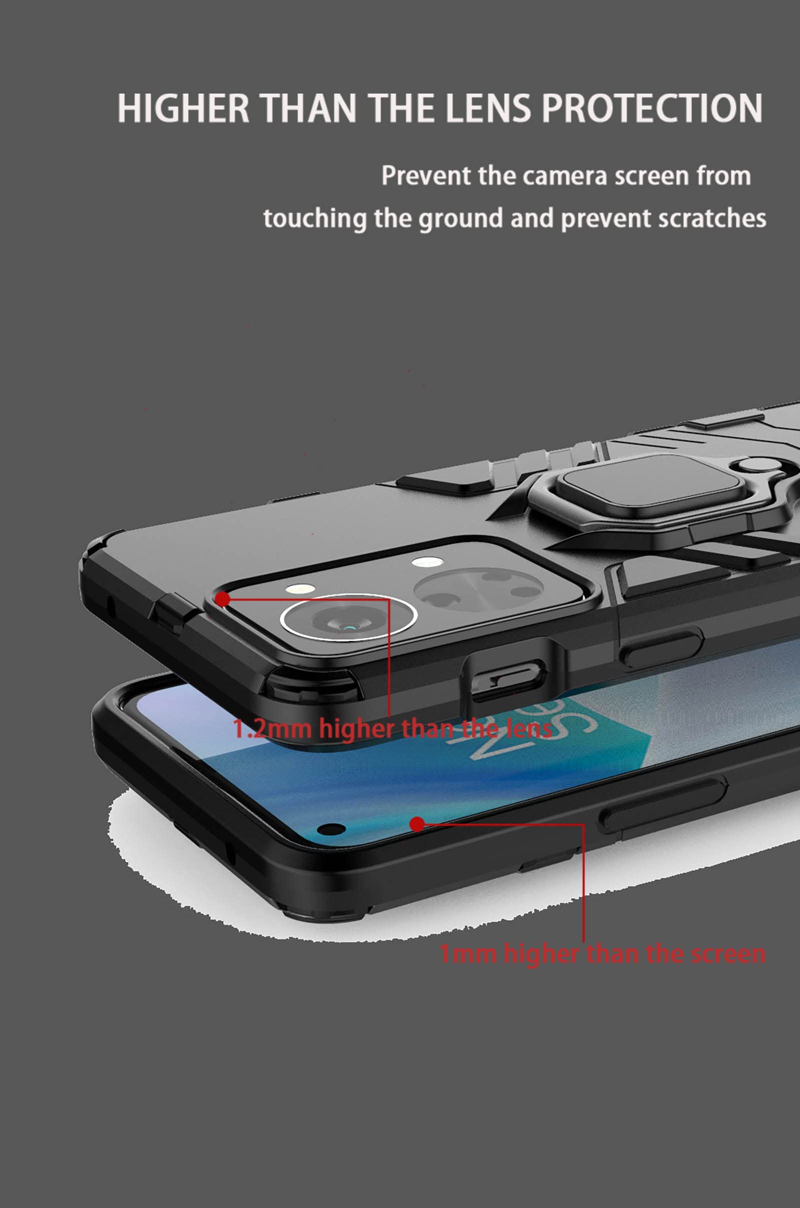 GOKEN Cover per OnePlus 11 + 2 Vetro Temperato, TPU/PC Dual Layer