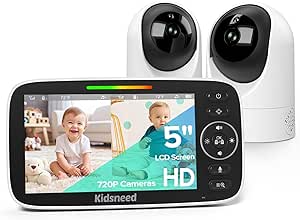 Kidsneed 5" Split Baby Monitor with 2 HD 720P Cameras asin的图片