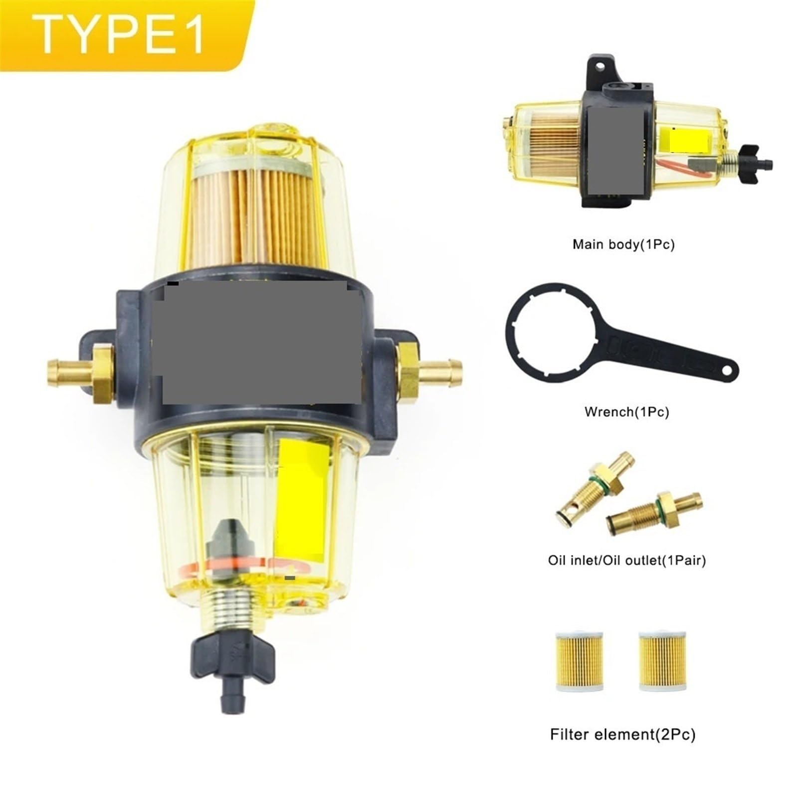 Filtro De Diésel para Coche Uf10K con 2/4/6 Elementos, Compatible con Motores Fuerabordaparaembarcaciones,Paracon Filtros De Combustible Mercury.