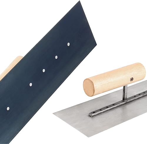 Miniatura 6 de SEUNMUK Juego de paletas de acabado de acero inoxidable, paleta plana para paneles de yeso con mango de madera, 6 piezas incluye 16 x 4 pulgadas, 12