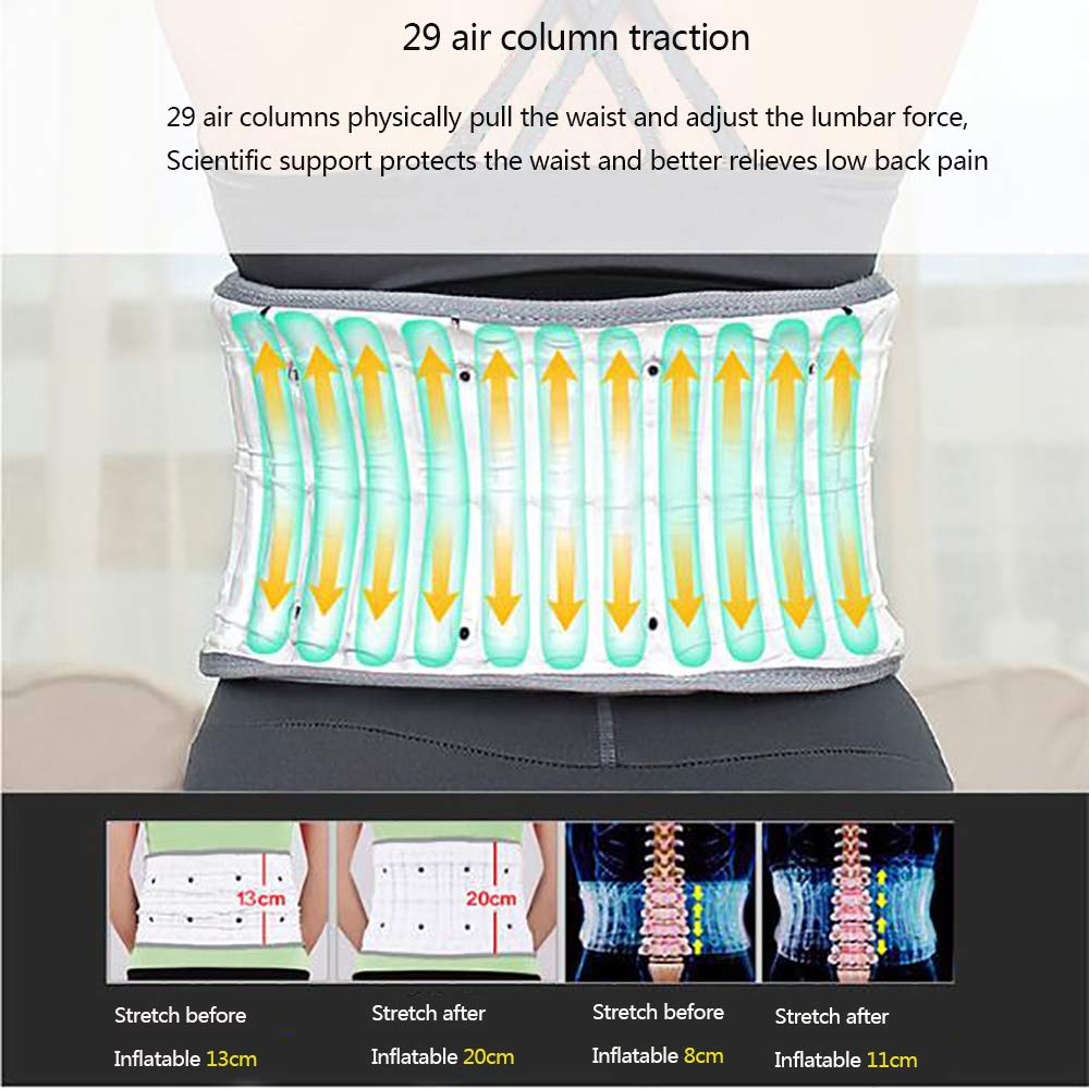 Faja Lumbar Fitness, cinturón de Soporte de Cintura Inflable, para tracción de Hernia de Disco Lumbar, tensión Muscular Lumbar, con Controlador de inflador Inteligente,B,M
