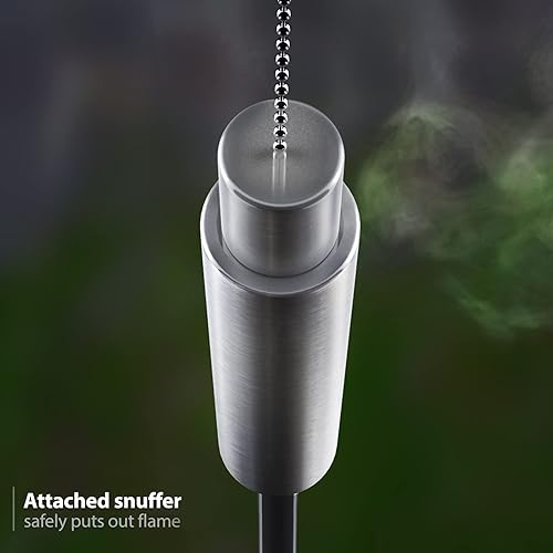 Miniatura 3 de Matney Antorchas de acero inoxidable para exteriores, luces decorativas para jardín y patio, lámpara de aceite de 5 pies para citronela, mecha de