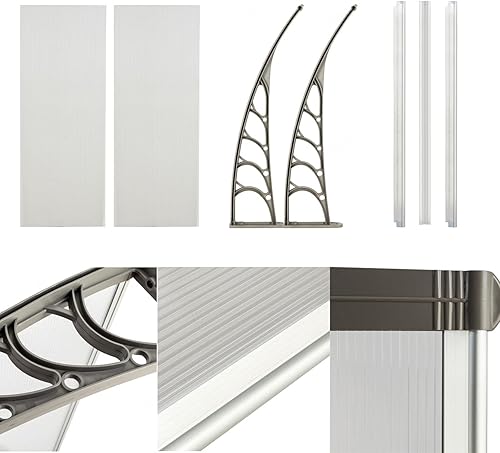 Miniatura 3 de Toldo para ventana, cubierta para lluvia, nieve, luz solar, toldos de 40 x 38 pulgadas para ventanas y puertas, para puerta delantera al aire libre,