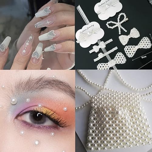 Fuaty 3D Nail Art Charms Rhinestones Kit, Flatback Pearls Caviar Beads For Nails, Nail Gems Nail Diamonds Rhinestones Nail Art Supplies For Diy Nail Craft Decoration #TOP5