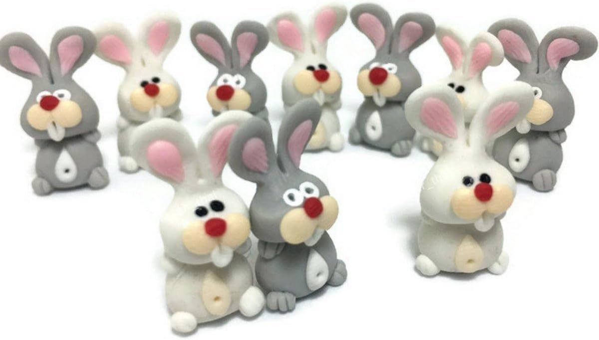 Lot of 10 Miniature Rabbit Easter Bunnies Fairy Garden Supplies Animal Figurine Furniture Dollhouse GD#001