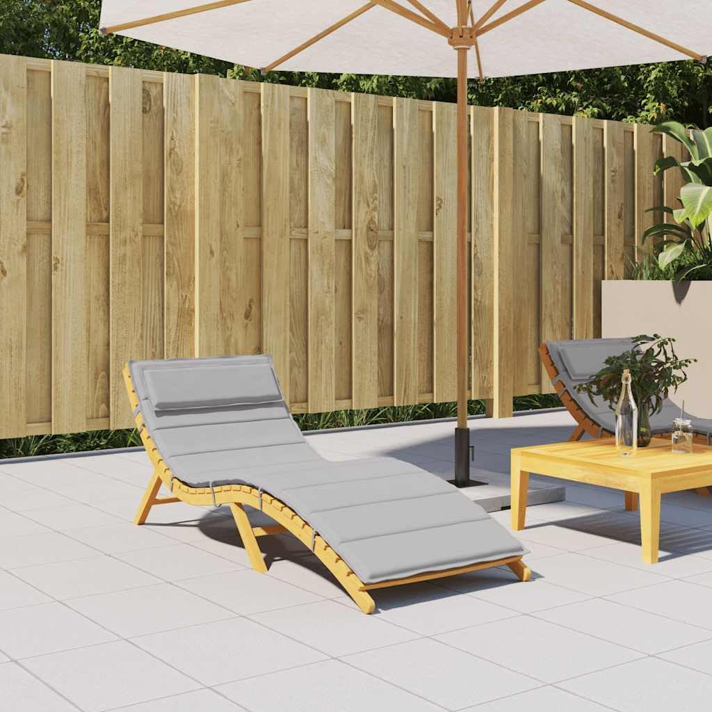 Cuscino per Lettino Sdraio 180x60 cm Grigio da Giardino Terrazzo