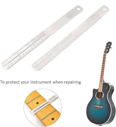 Miniatura 7 de Protector de trastes de diapasón de acero inoxidable, herramienta de reparación con báscula polaca para guitarra y bajo, 2 unidades