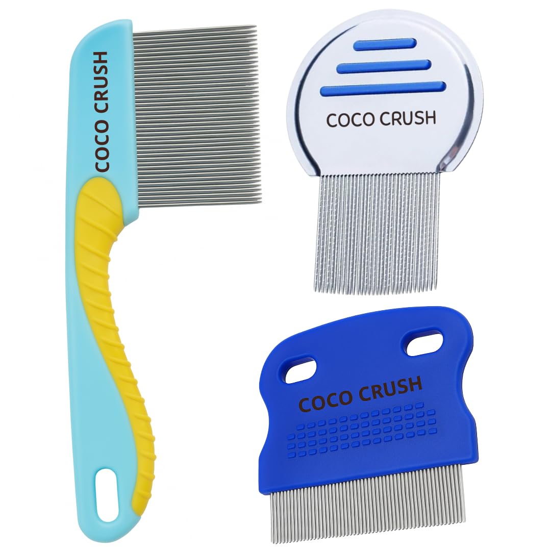 Coco Crush 3-in-1 Anti-Dandruff Stainless Steel Comb, Long Handle Lice & Nit Removal Comb & Fine Tooth Grooming Comb | Scalp & Hair Care Combs Set | Chemical-Free | For Kids & Adults-image-41