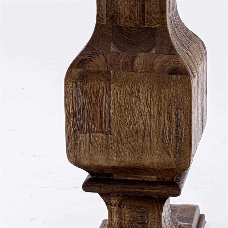 East West Furniture FE30NTP FERRIS Round Dining Table with Pedestal, Rustic Rubberwood Table