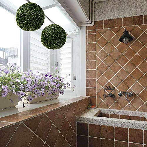 Mntt Artificial Plant Topiary Ball,Plastic Simulate Diy Home Indoor Yard Party Wedding Garden Decoration Leave Ball Grass(17Cm) #TOP3