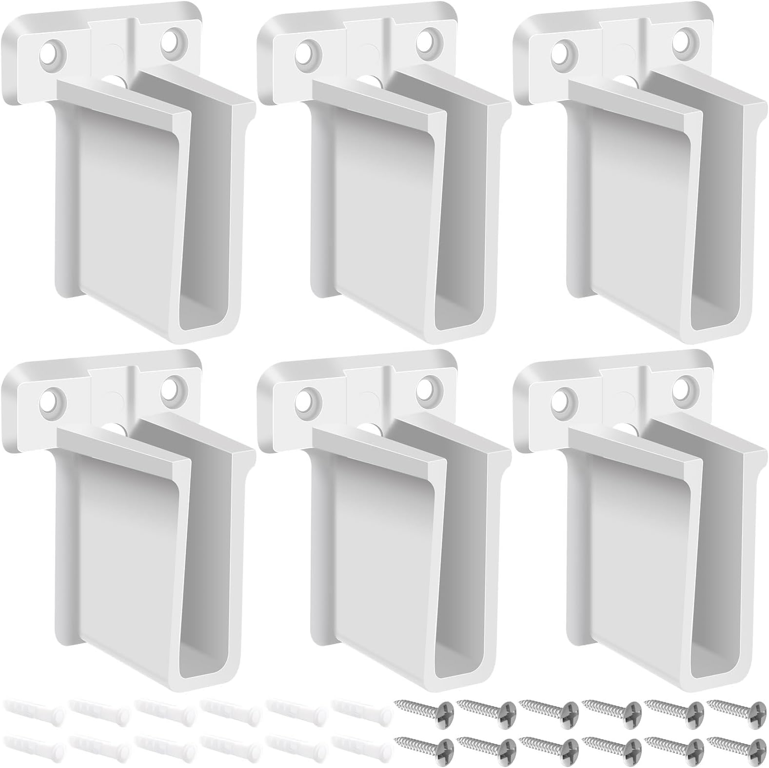 6 Pack Wire Shelf End Brackets Closet Shelves Brackets Plastic Wall Mount Shelf Brackets with Screws Wire Shelf Corner Support Bracket for Shelves Closet
