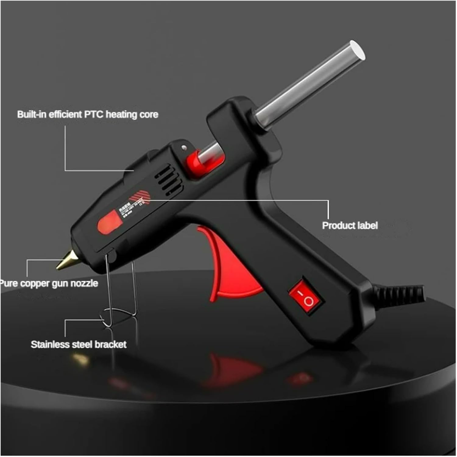 Crafting Melting Glue Gun, 100W Hot Melt Glue Gun Kit, with1 Hot Glue Gun 10 Pcs Glue Sticks and 10 Copper Nozzles for DIY Projects Carft and Quick Repairs for DIY Arts Quick Home
