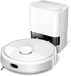 iRobot Roomba 105 Combo + Self-Emptying Station, Robot Vacuum Cleaner Floor Cleaner, ClearView LiDAR Navigation, Carpet/Carpet Detection, Targeted Cleaning, App Control, White