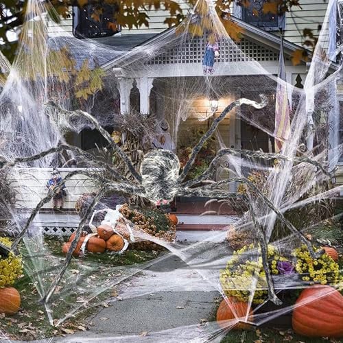 Araignée d'Halloween de 1,5 M pour déco de maison hantée et intérieur effrayant