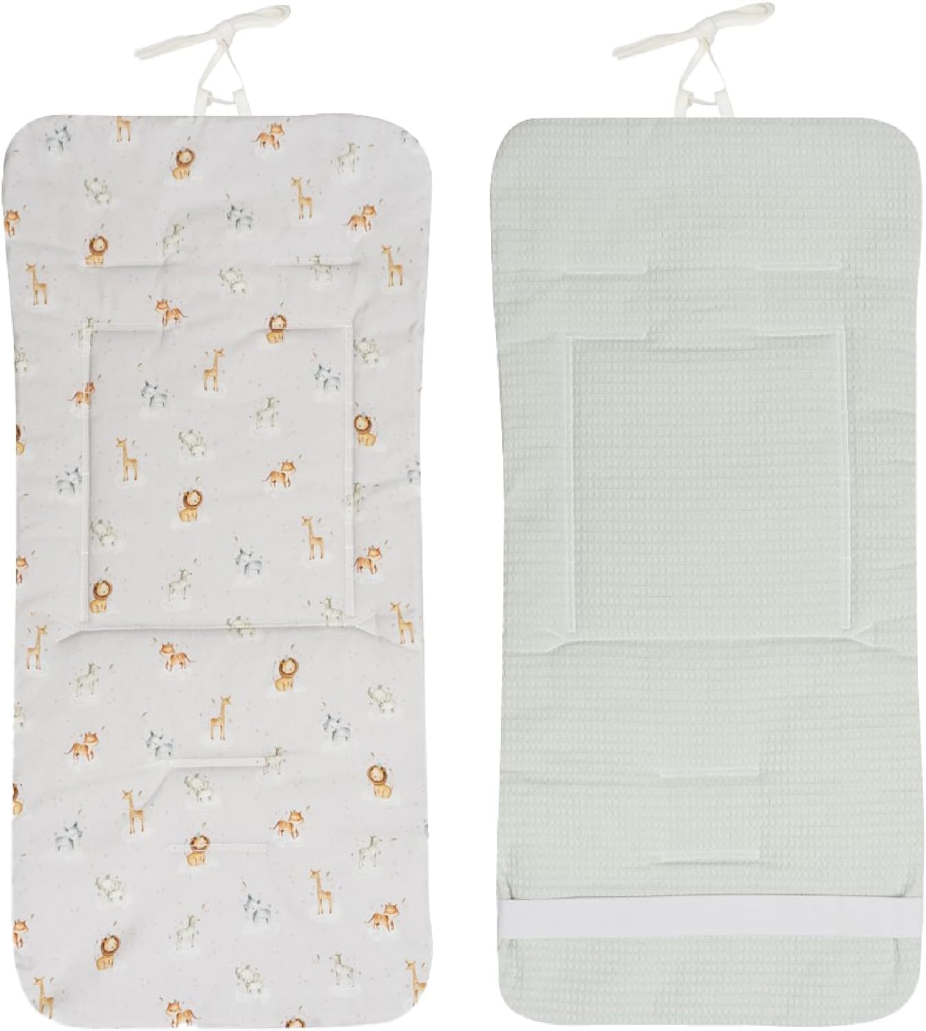 Danielstore Colchoneta Silla Paseo Universal | 80x39cm, 100% algodón | Reversible, transpirable, adaptable, fácil de colocar | Comodidad y protección para bebé (Flores rosa) — view 6