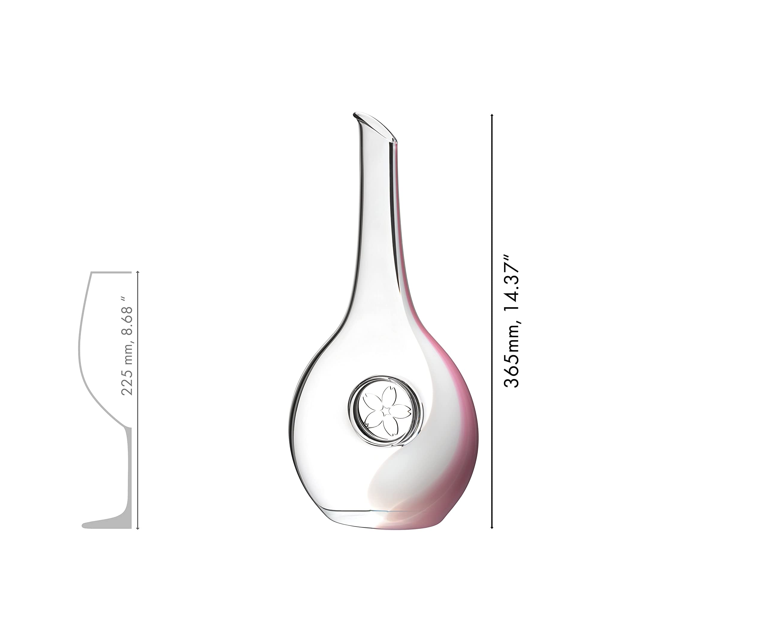 Riedel Decanter Sakura, Jarra decantadora, Cristal, Blanco, Rosa, 1,21 L