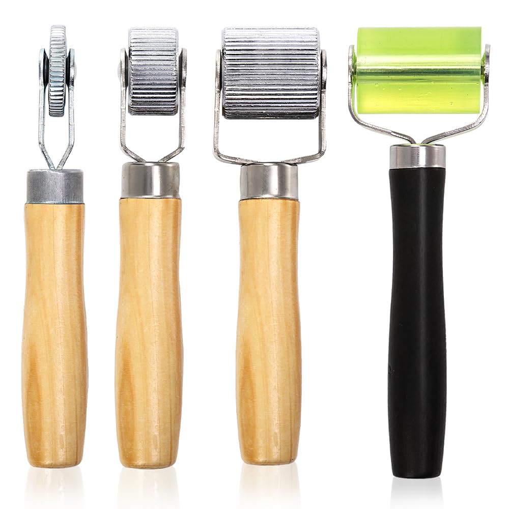 YOUEON 4 Pack Car Sound Deadening Roller Metal Insulation Tool, Sound Deadener Roller Set, Seam Roller, Bearings Equipped Wheel Roller for Car Sound Deadening Mat and Wallpaper Application