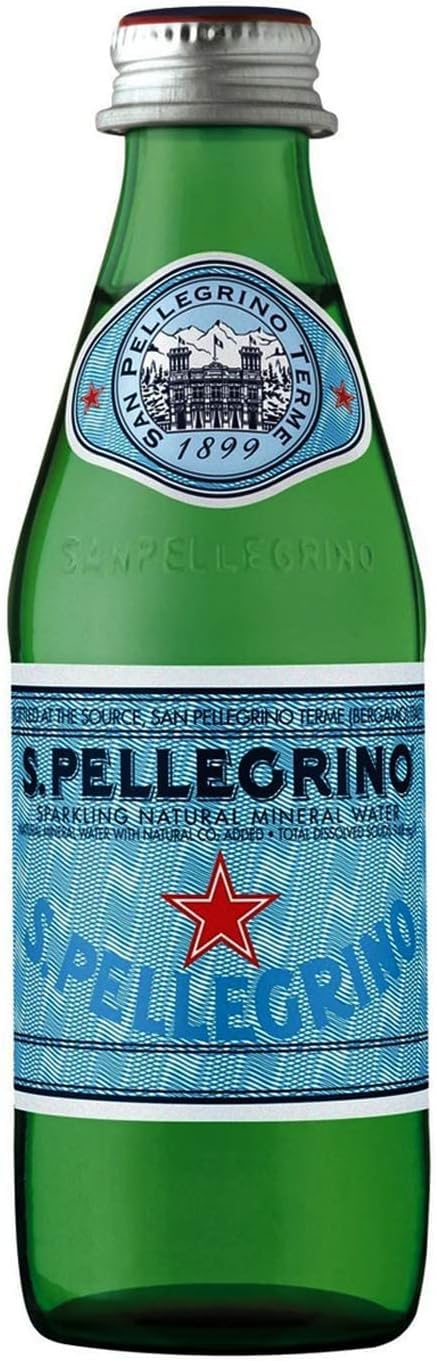 SAN PELLEGRINO - Acqua Minerale Naturale Frizzante - Bottiglie in Vetro con Tappo Richiudibile in Alluminio - 4 Casse da 6 Pezzi - 25 cl