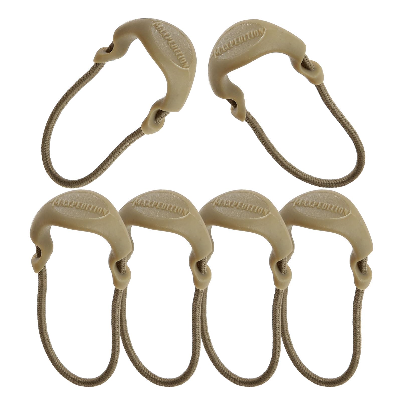 MAXPEDITION Positive Grip Zipper Pulls (Small, Tan) Pack of 6, Zipper Pull Replacement for Tactical Backpack, EDC Pouch, Bug Out Bag & Luggage, Sling Pull Tab, PZSTAN