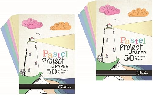Treeline A4 80GSM Color Pastel Paper 2 x 50-Sheet Pad