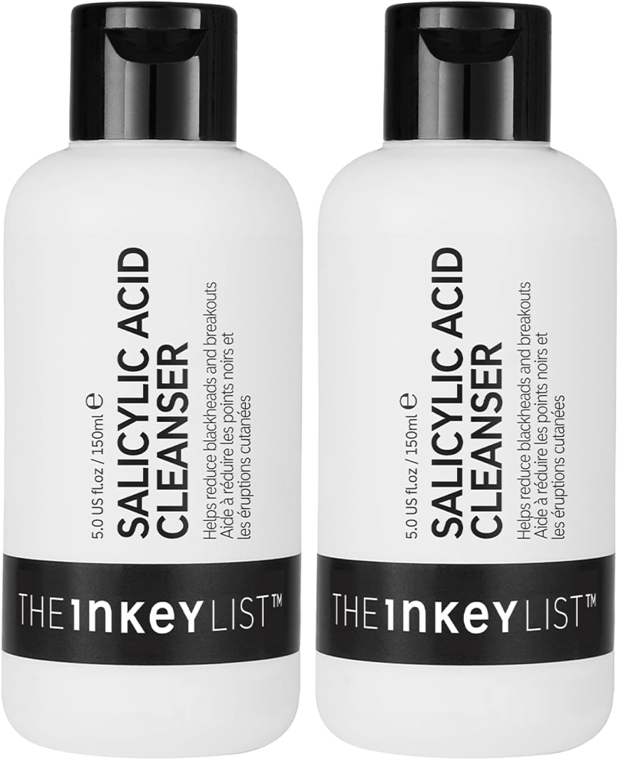 The INKEY List Salicylic Acid Cleanser - Daily Exfoliating Cleanser with 2% Salicylic Acid & Zinc PCA, Unclogs Pores, Anti Acne, Reduces Blackheads & Excess Oil for Clearer Skin (Pack of 2)