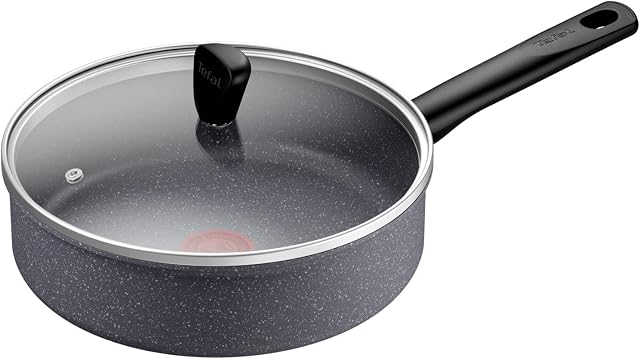 Tefal Natural On Induction G2803202 24 cm Non-Stick Saute Pan with Glass Lid, Exclusive,Lavinia Grey