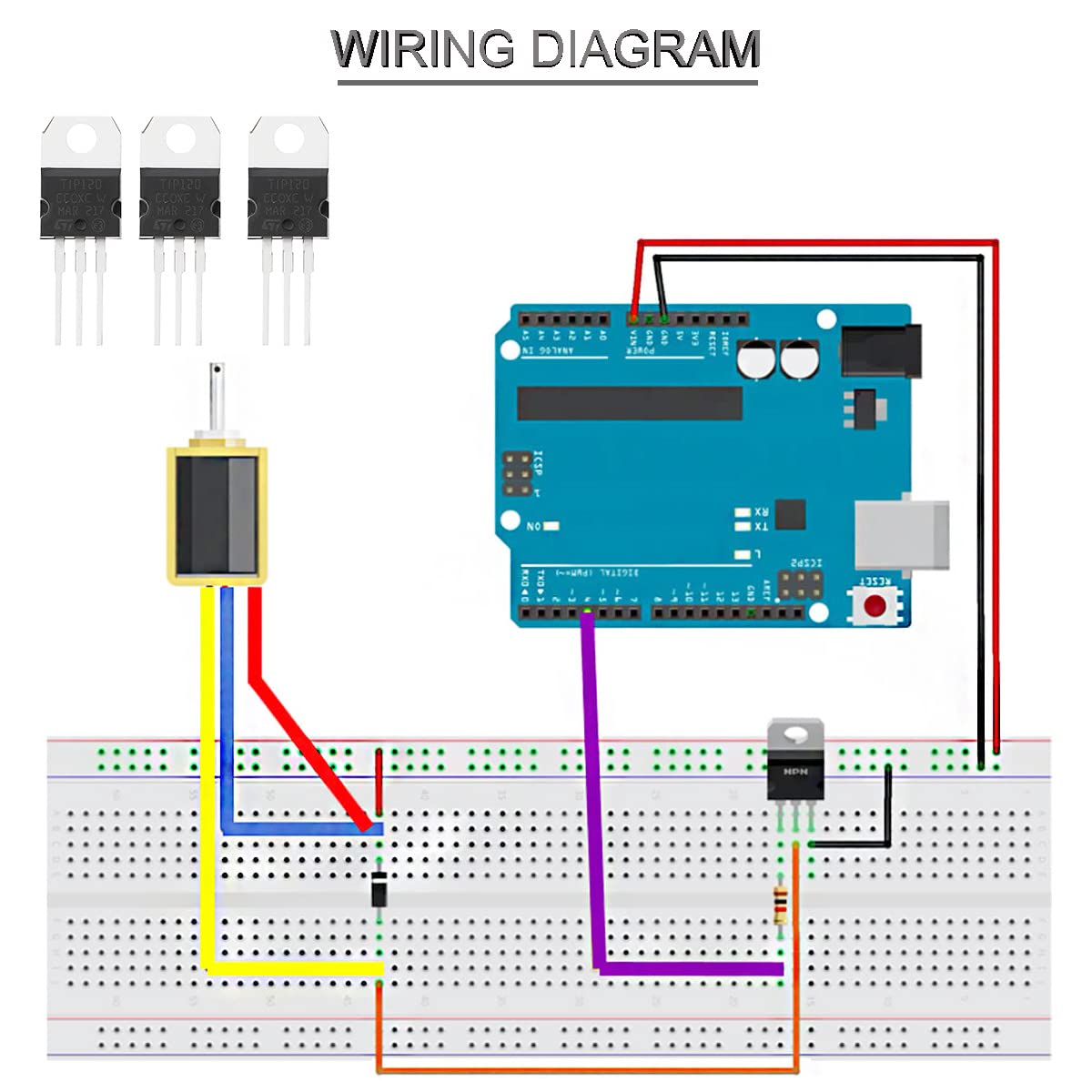 TIP120 Transistor NPN 5A 60V TO-220 Darlington di potenza epitassiale in silicio per Arduino