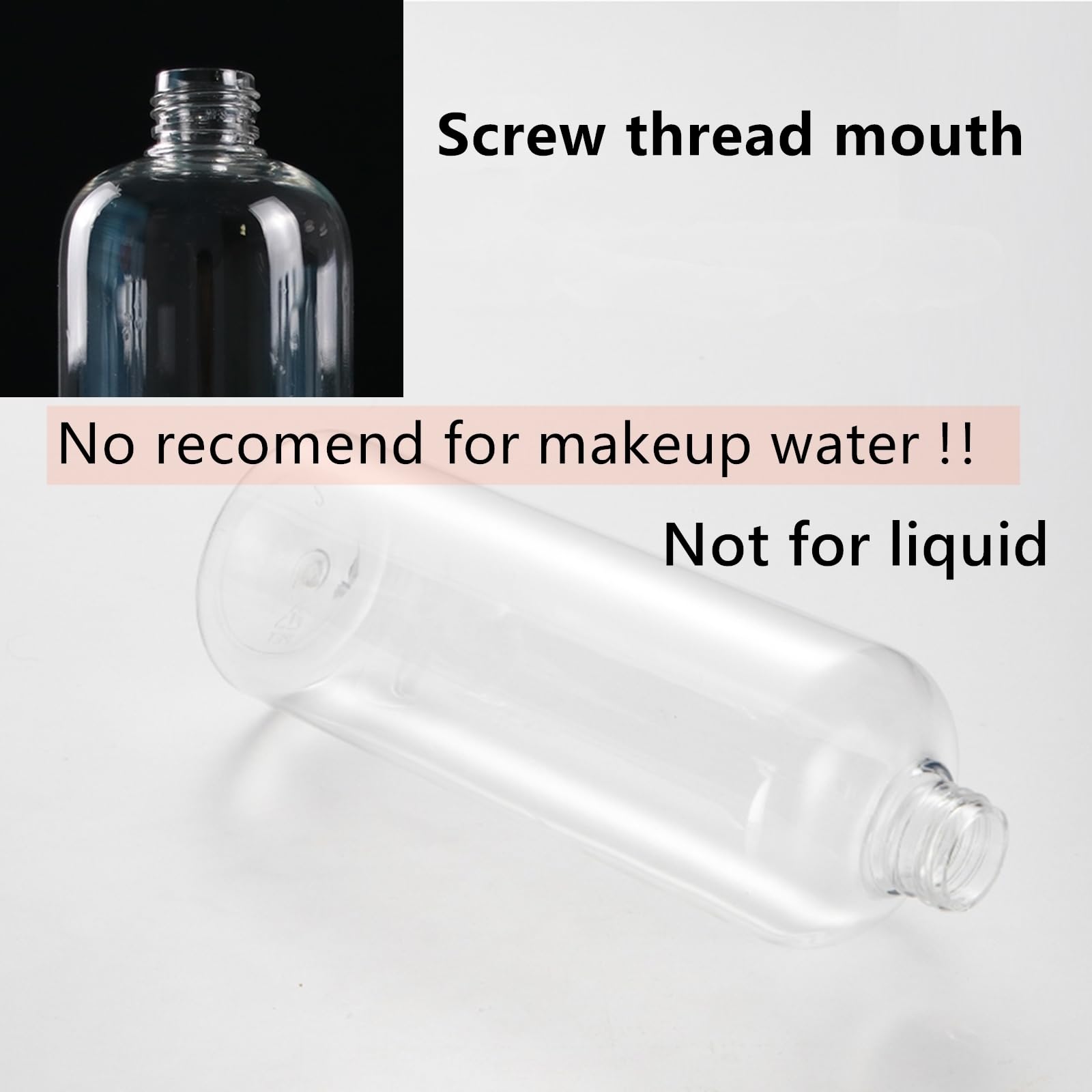 20 Pack 16 oz Clear PET Refillable Bottles with Disc Top Caps