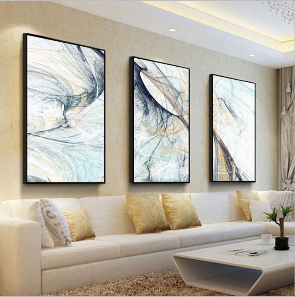 Peinture triptyque de porcelaine de cristal, tableau abstrait moderne haut de gamme