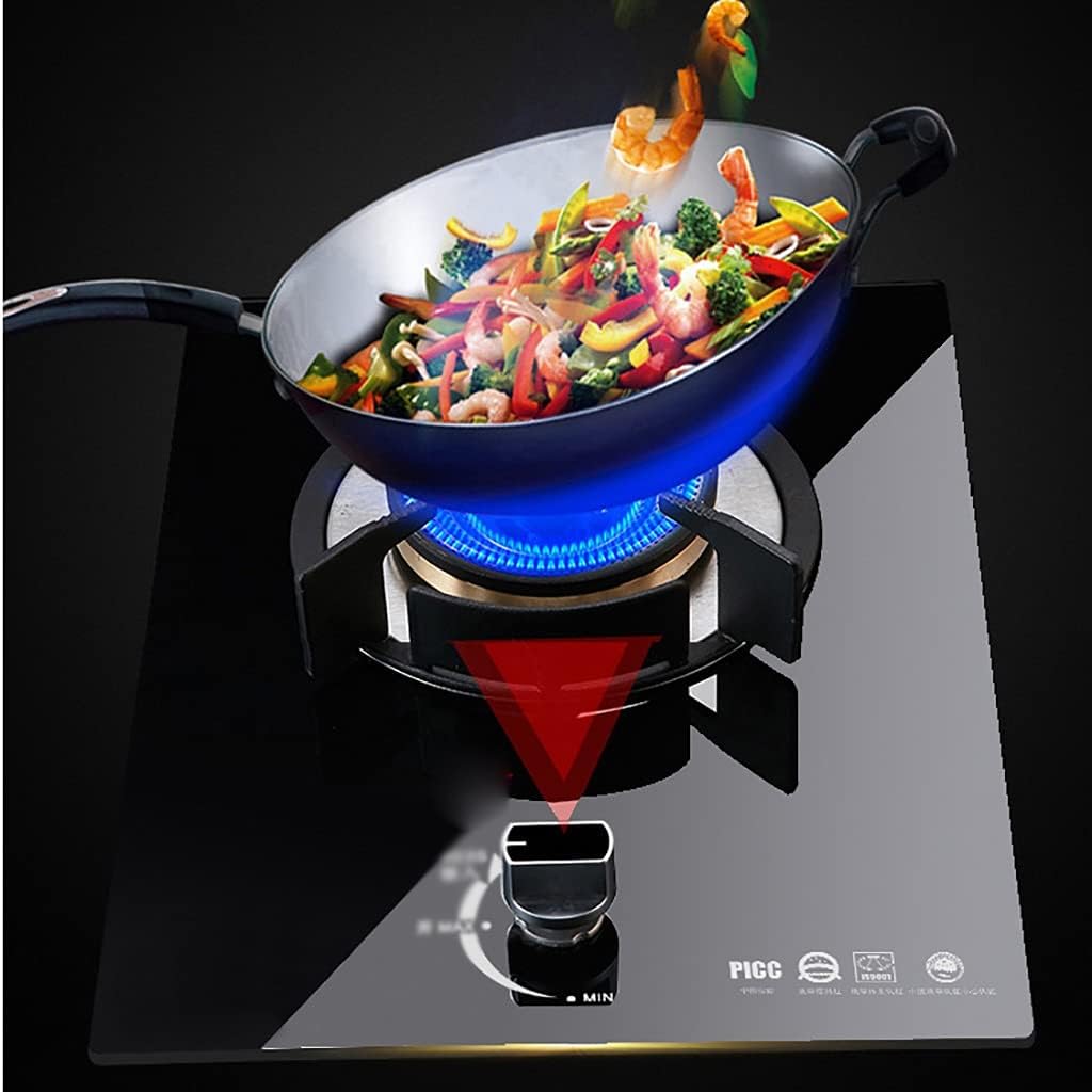 Gas Stoves Gas 4.5KWGas hob Built InGas hob 1 Burner with FFD/FSD Black Glass (Gloss) Enamel Pan Stands NG/LPG Convertible [Energy Class A] (Color : LPG) (Lpg)