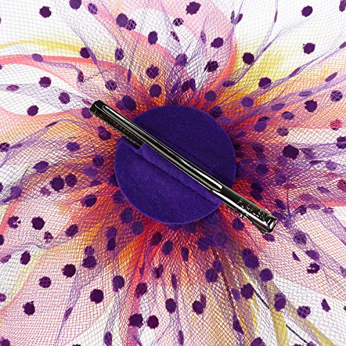 Image of DRESHOW Fascinators Hat Flower Mesh Ribbons Feathers on a Headband and a Clip Tea Party Headwear for Girls and Women