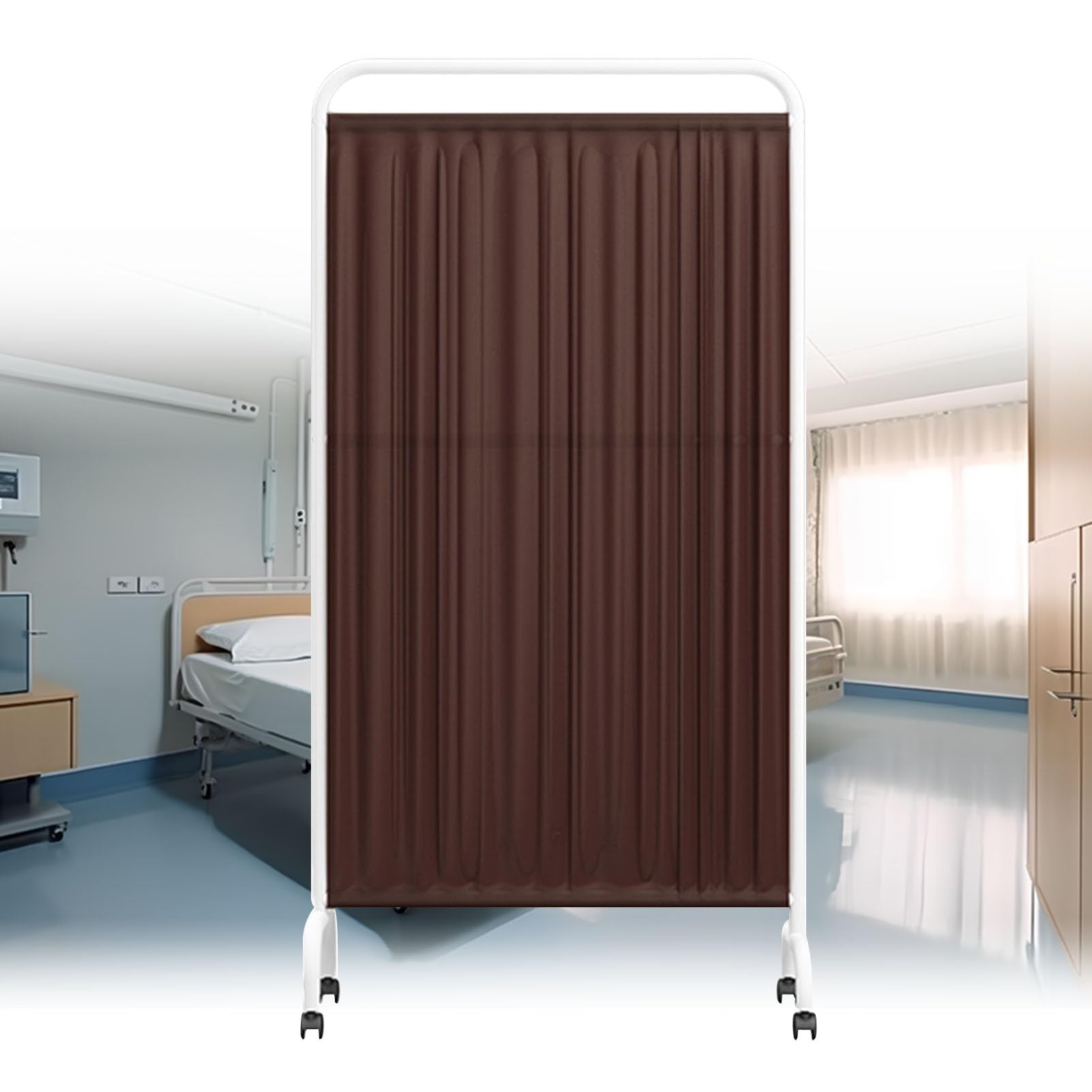 Rollbarer Medizinischer Sichtschutz Auf Rädern, Faltbarer Raumteiler, 6 Fuß Hoch Mit Abnehmbarem Nylongewebe(Color-1,1-Panel)