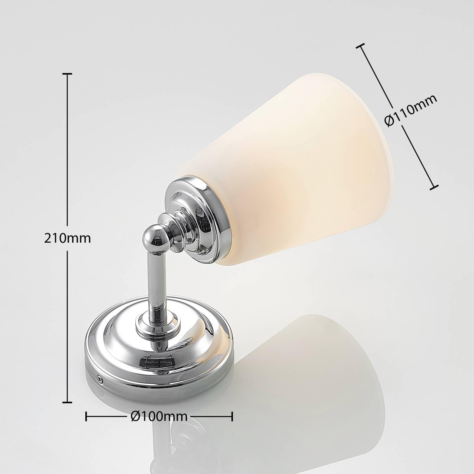 Arcchio Applique Murale Mahdi à intensité variable Argent Verre Salle de bain E14 Luminaire WC