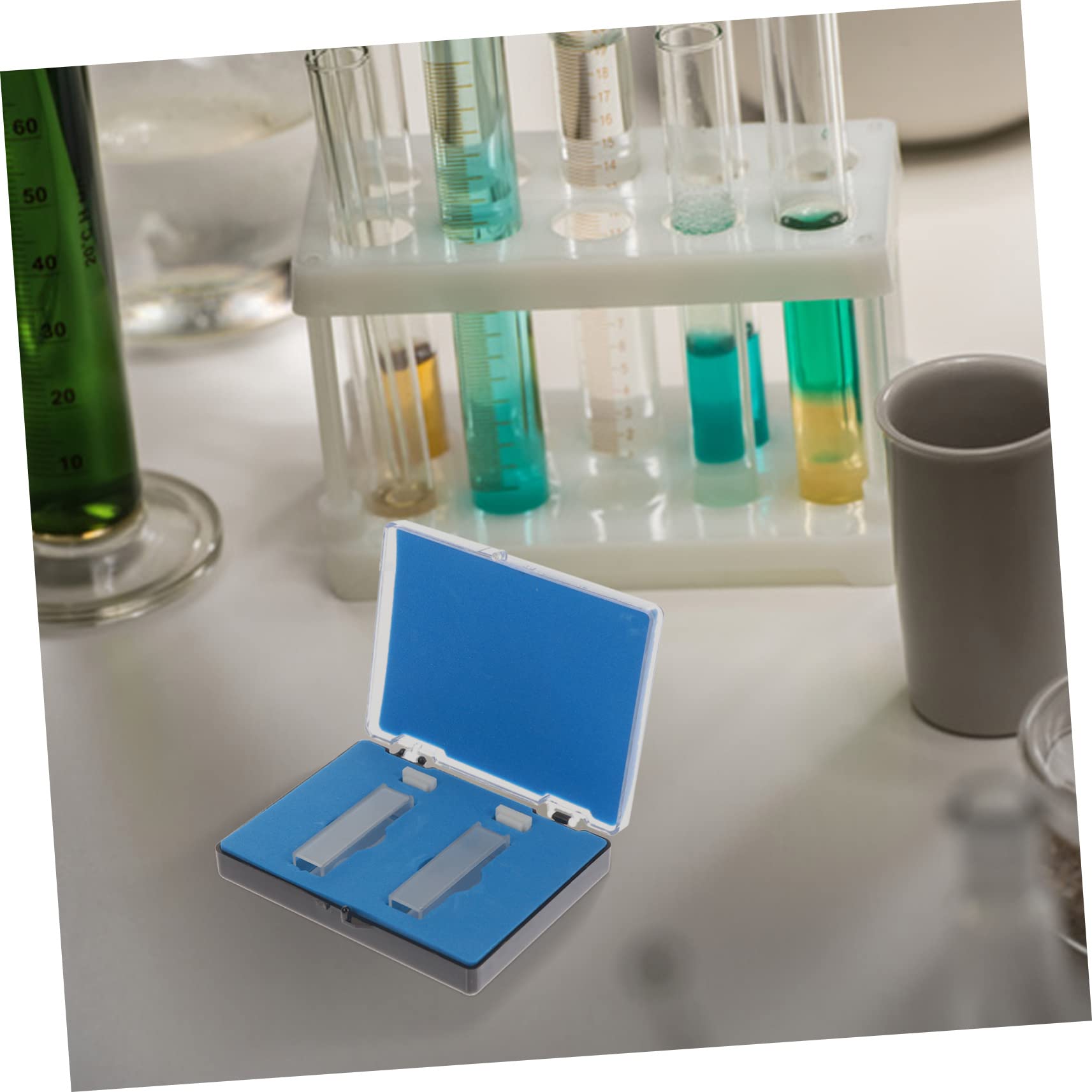 PLAFOPE Cuvetta 2 Pezzi al Quarzo per Spettrofotometro Percorso Ottico 10mm Capacità 3,5ml per Industria Farmaceutica e Chimica