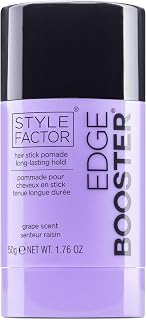 Style Factor EDGE BOOSTER Hair Wax Stick Pomade with Beeswax | Strong Hold Slick Stick for Flyaways, Edges & Baby Hair for Sleek Buns & Ponytails | Gifts for Women Mom Girls Teen | Grape