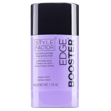 Style Factor EDGE BOOSTER Hair Wax Stick Pomade with Beeswax | Strong Hold Slick Stick for Flyaways, Edges & Baby Hair for Sleek Buns & Ponytails | Gifts for Women Mom Girls Teen | Grape
