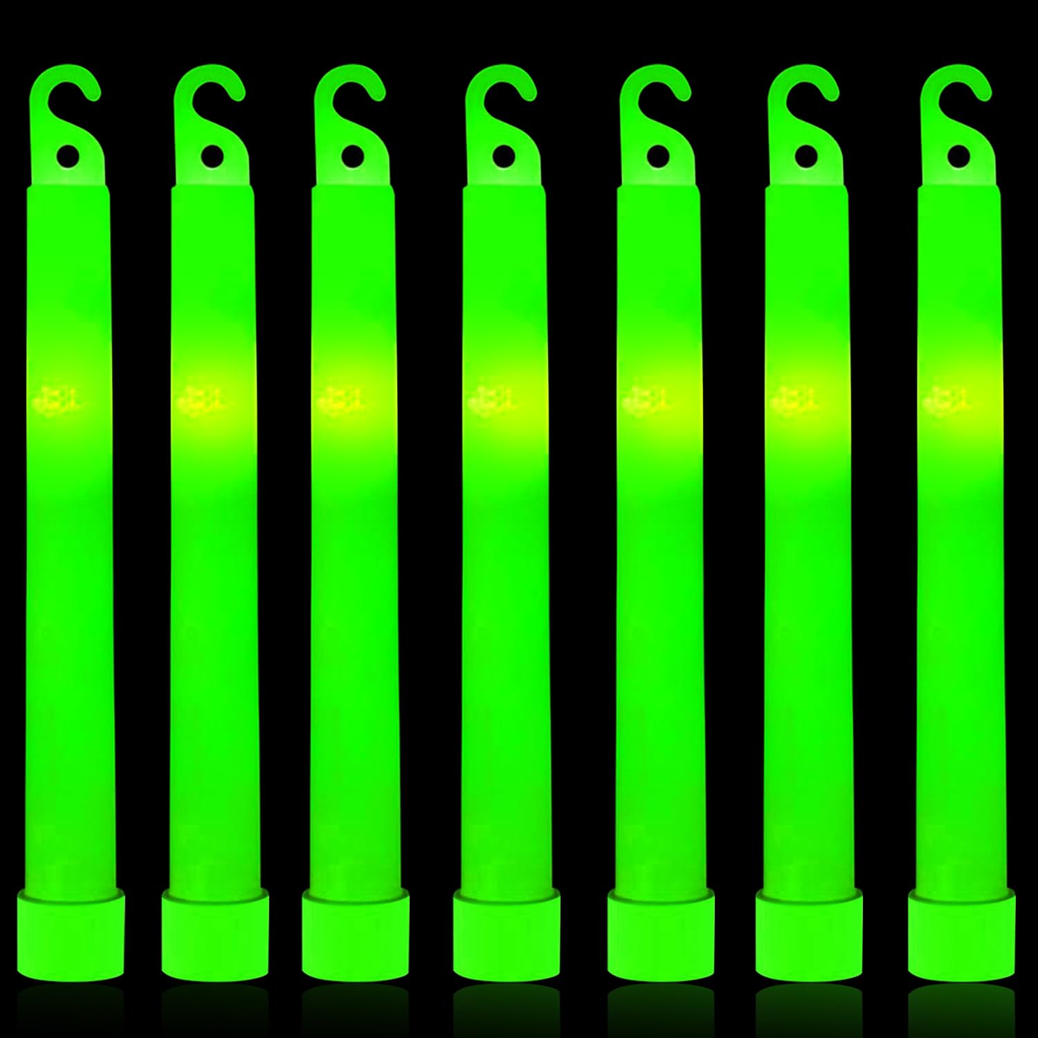 TURNMEON25 Pack 6" Glow Sticks Emergency Light Party Supplies, Green Ultra Bright Neon Sticks Glow in The Dark, Waterproof Glow Sticks Accessories for Survival,Camping,Hiking,Parties