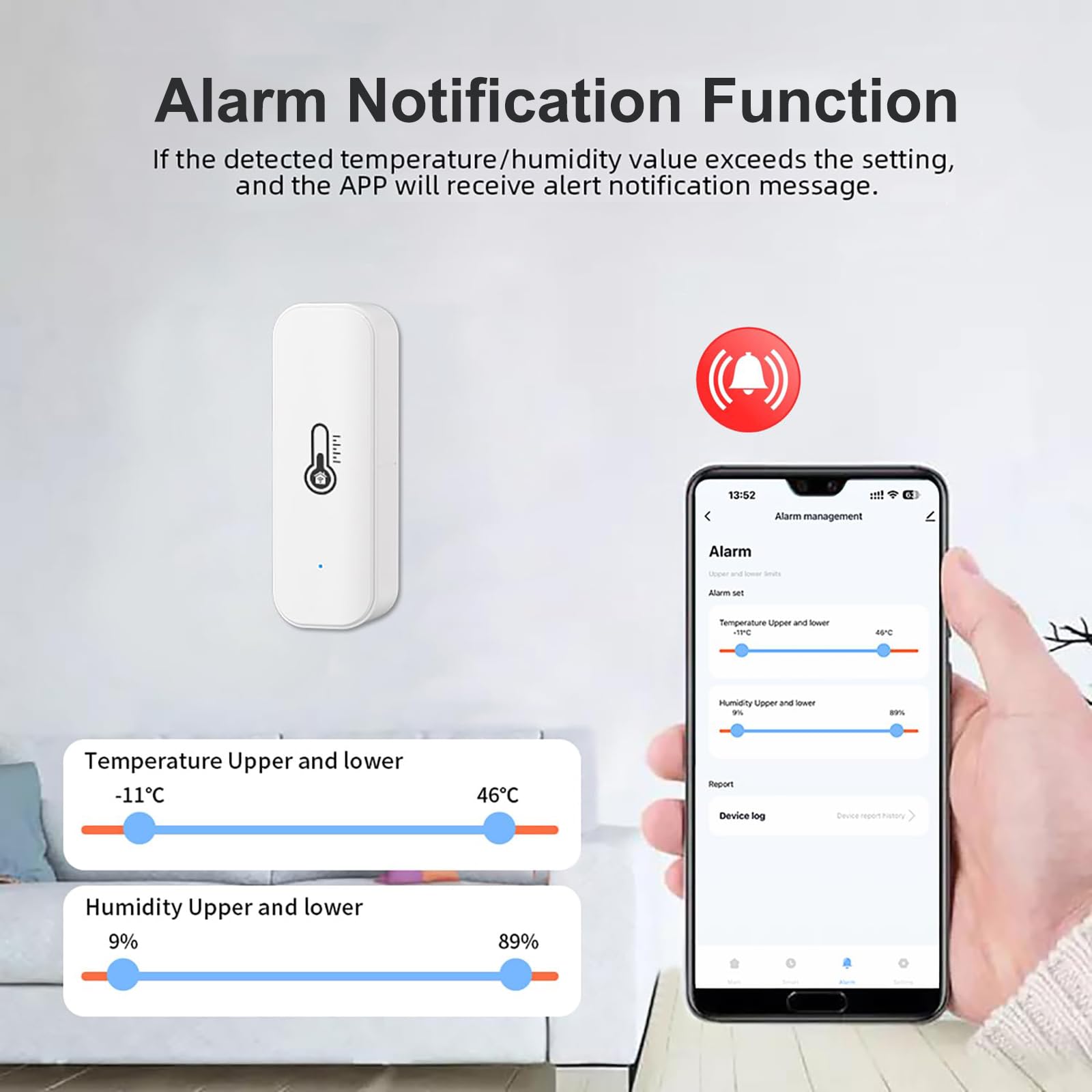 Smart Thermometer Hygrometer, WiFi & Bluetooth Dual-Modus Indoor Temperatur Feuchtigkeitssensor, Raumtemperaturüberwachung mit App-Überwachung, Datenspeicher für Zuhause,Gewächshaus,Garage,Keller.4PCS