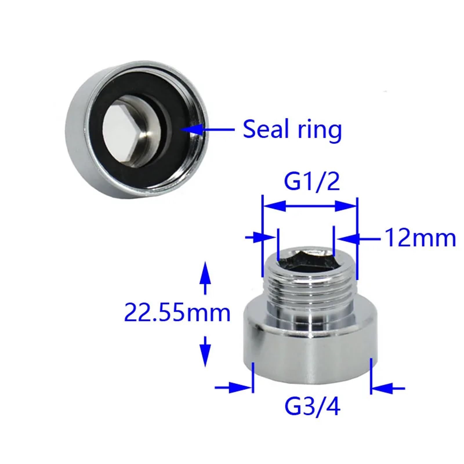 15pcs Female G3/4 to G1/2 Male Brass Connector 3/4 Reducing Joint 1/2 Threaded Connector Washing Machine Fittings