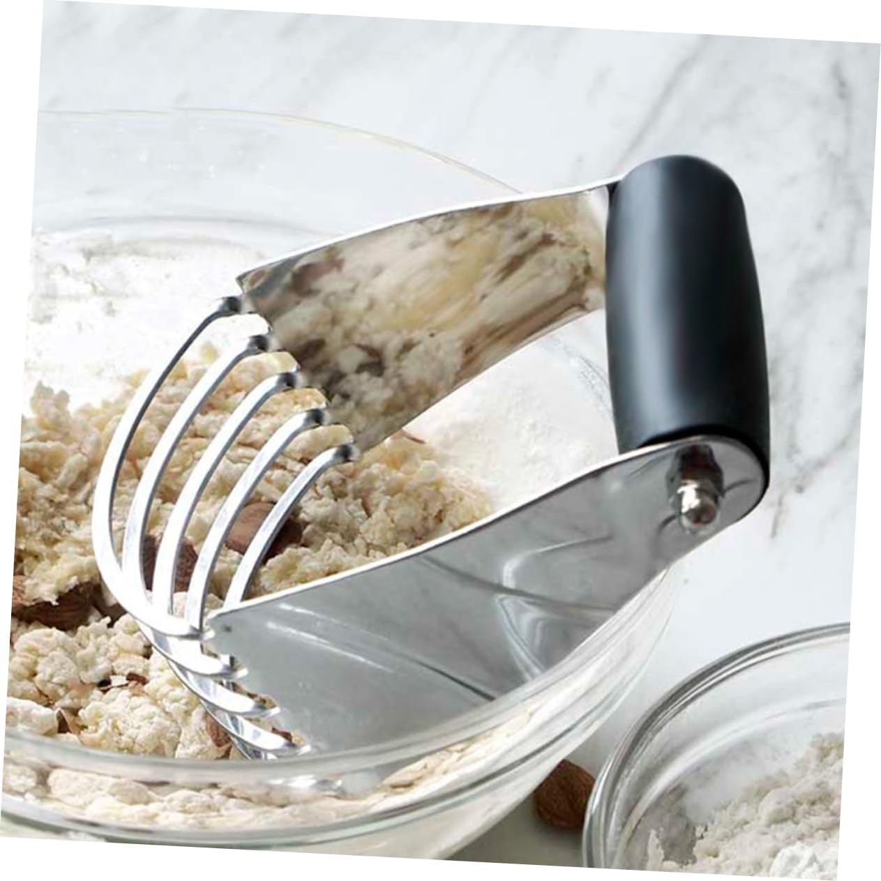 COLLBATH Manual Stainless Steel Flour Sifter Ergonomic Handle Professional Pastry Cutter and Dough Blender for Baking and Cooking Easy to Use