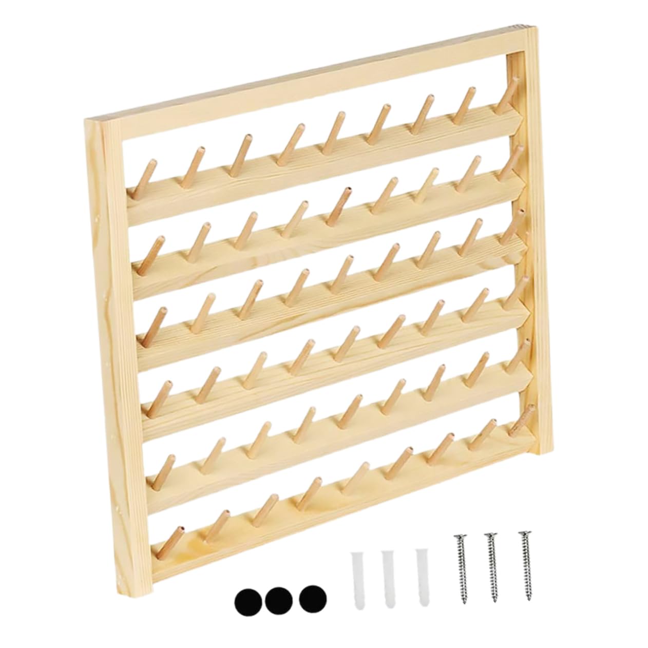 Angoily Estante de de Madera Coser Portahilos de Pared Organizador de Hilo Soporte para Carretes Instalación para y 54