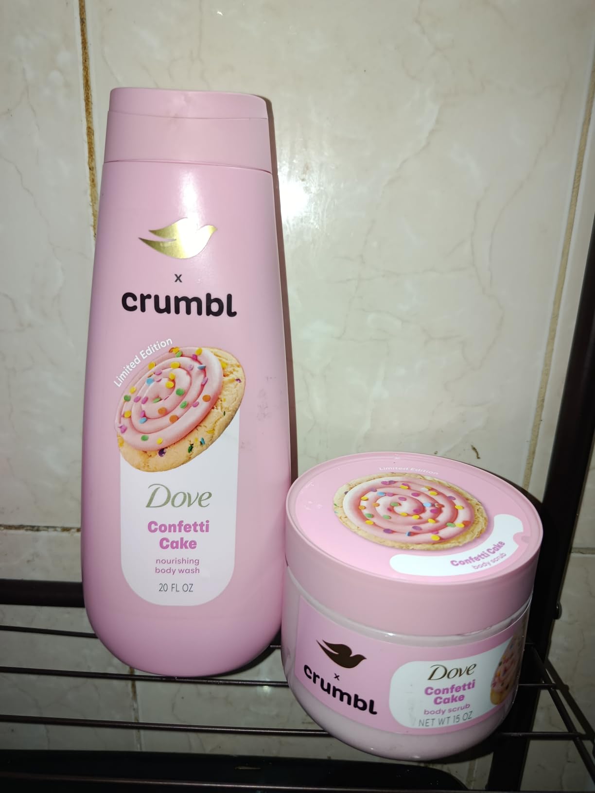 Dove Moisturizing Body Wash & Scrub | Confetti Cake Scent | 20oz Wash + 15oz Scrub | Limited Edition