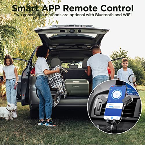 AAOBOSI Frigo Portatile 30L, Frigo per Auto -20°C - 20°C, Frigo Portatile 12V/24V 220v, Frigorifero Portatile Con Controllo Wifi E Led Touch Control,Adatto Per Viaggi e Feste ecc.