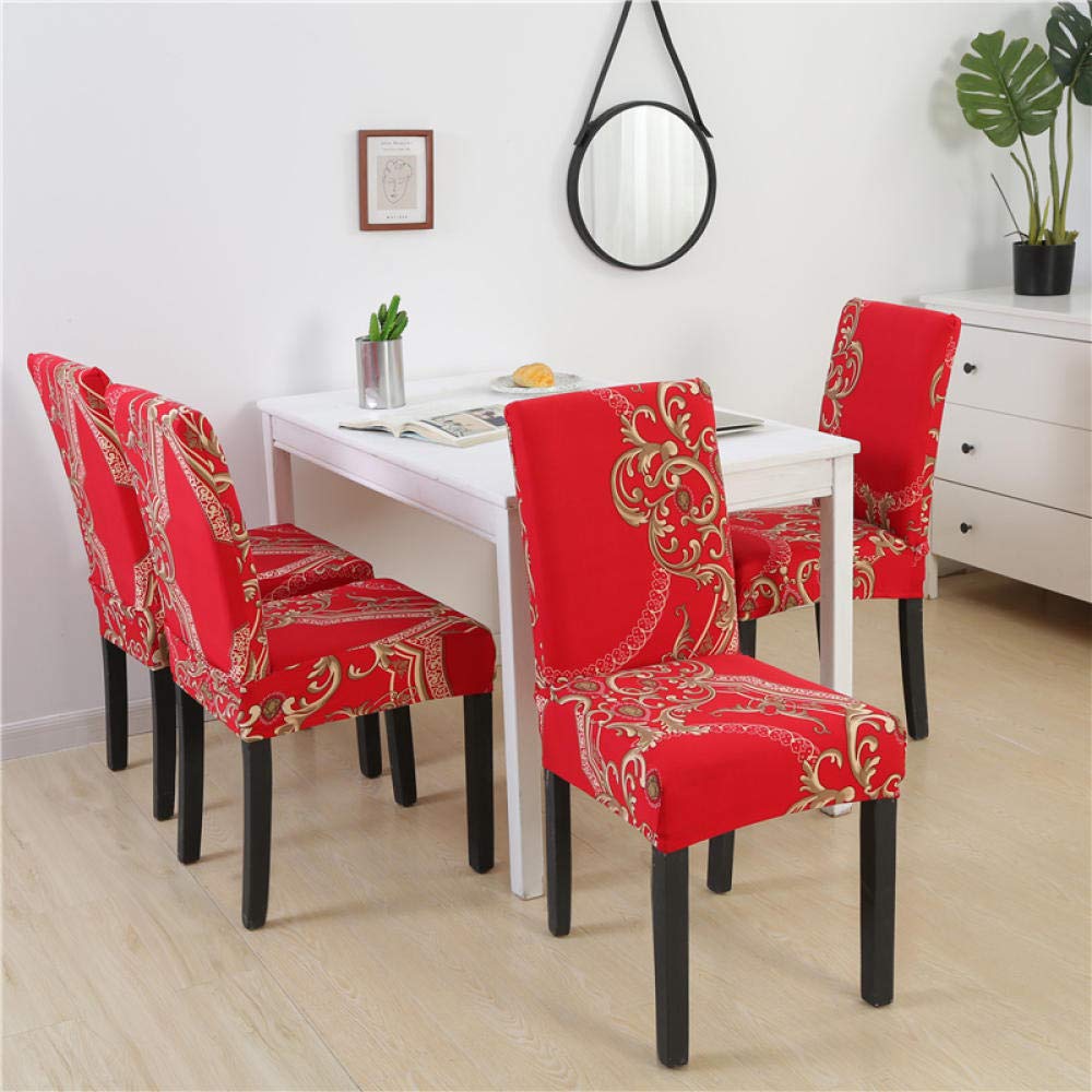 TEERFU 4 x Verwijderbare Stretch Spandex Eetkamerstoel Slipcovers Protector, Super Fit Banket Stoel Seat Cover voor Hotel en Huwelijksceremonie, Wasbaar