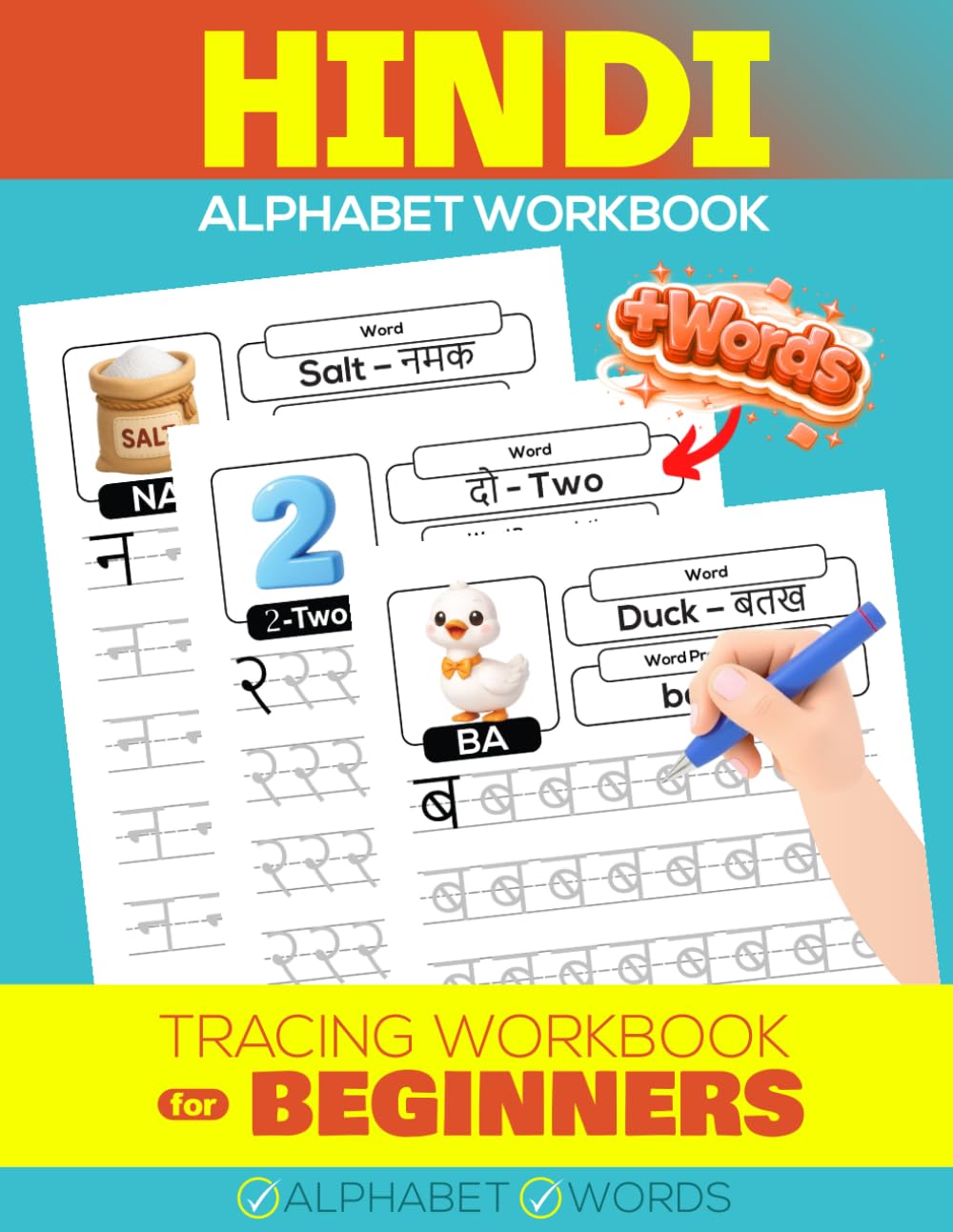 Hindi Alphabet Tracing Workbook for Beginners: Learn to Write Letters with Picture-Based Word Examples (Hindi Language Learning)