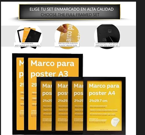 Set de 6 Cartas Tarot Decorativas para Paredes A3 A4