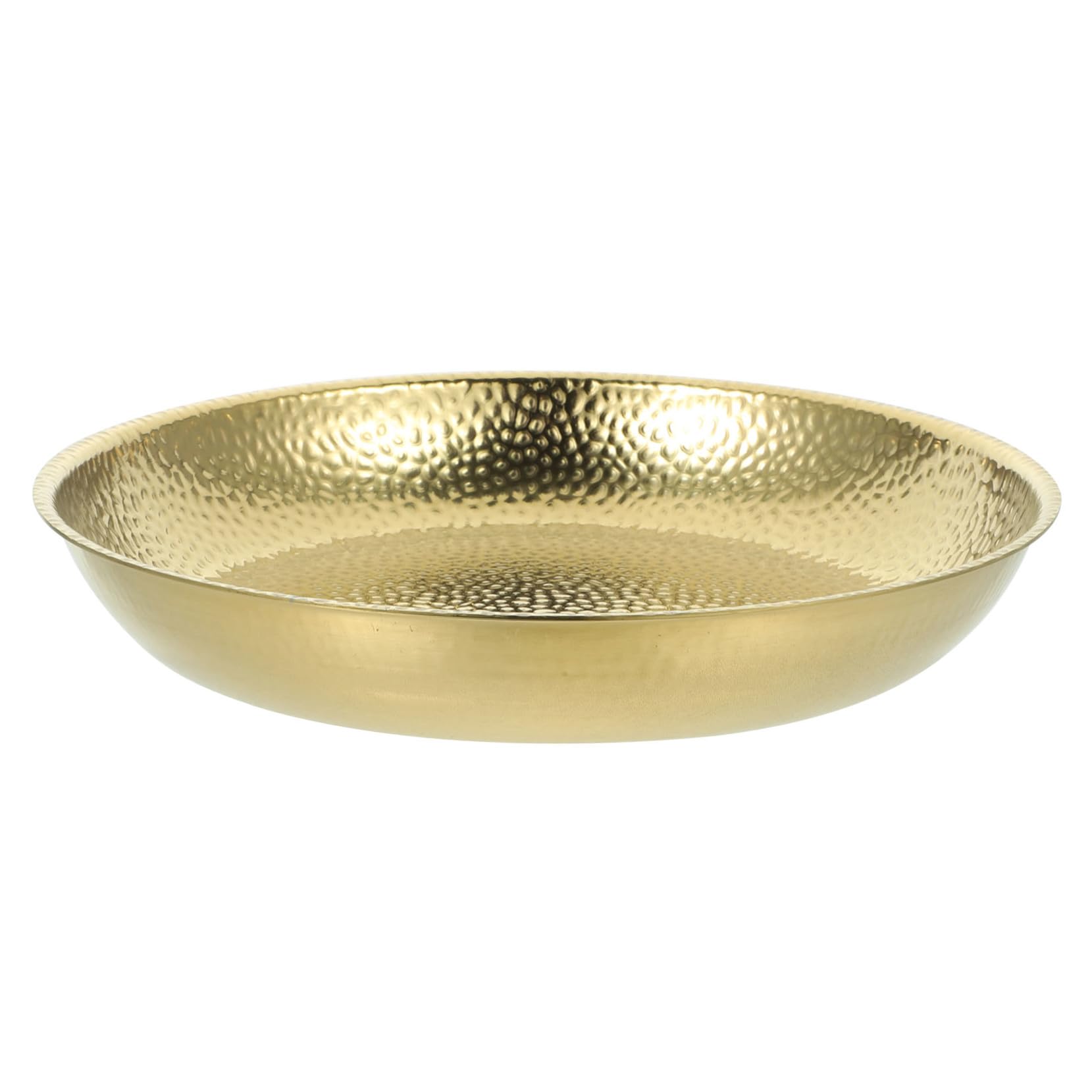 ULTECHNOVO Edelstahl Speiseteller Rund Gehämmertes Design 22cm Goldfarben Leicht zu Reinigen Korrosionsbeständig für Grill und Meeresfrüchte