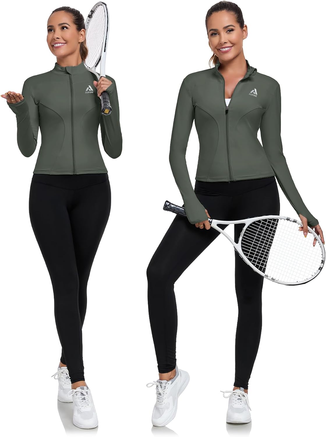 Women's Workout Jacket, Womens Cropped Lightweight Running Jackets, Zip Slim Fit Athletic Tops for Gym, Yoga, Jogging - Image 6