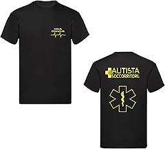 T-Shirt Uomo o Donna Cotone Basic Super vestibilità Top qualità - Autista soccorritore Giallo - Personalizzata con Nome